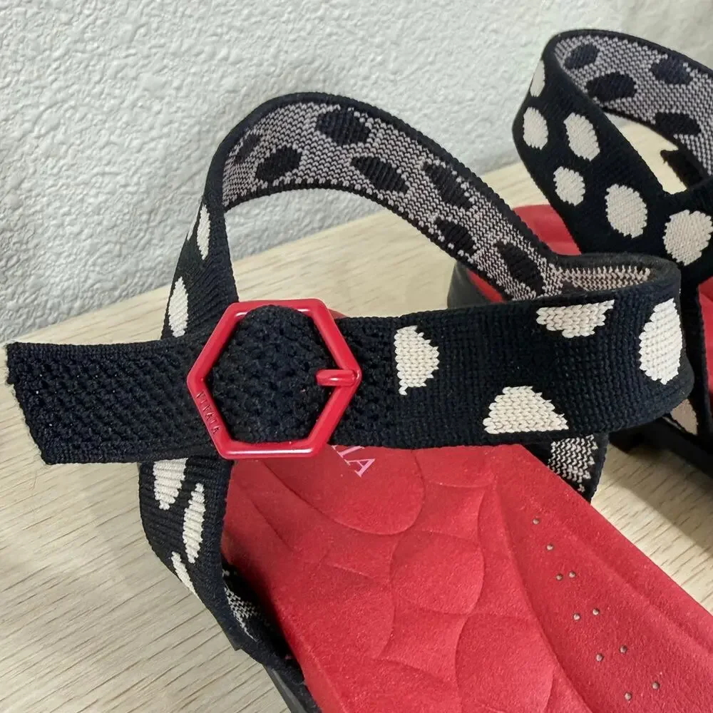 Vivaia Paloma Polka Dot Arch Pro AdaptAll Adjustable Strap Sandals 41.5 Women 10